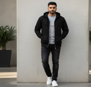 The Ultimate Comfort: Velvet Lined Cotton Fleece Zip-Up Hoodie