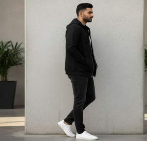 The Ultimate Comfort: Velvet Lined Cotton Fleece Zip-Up Hoodie