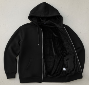 The Ultimate Comfort: Velvet Lined Cotton Fleece Zip-Up Hoodie