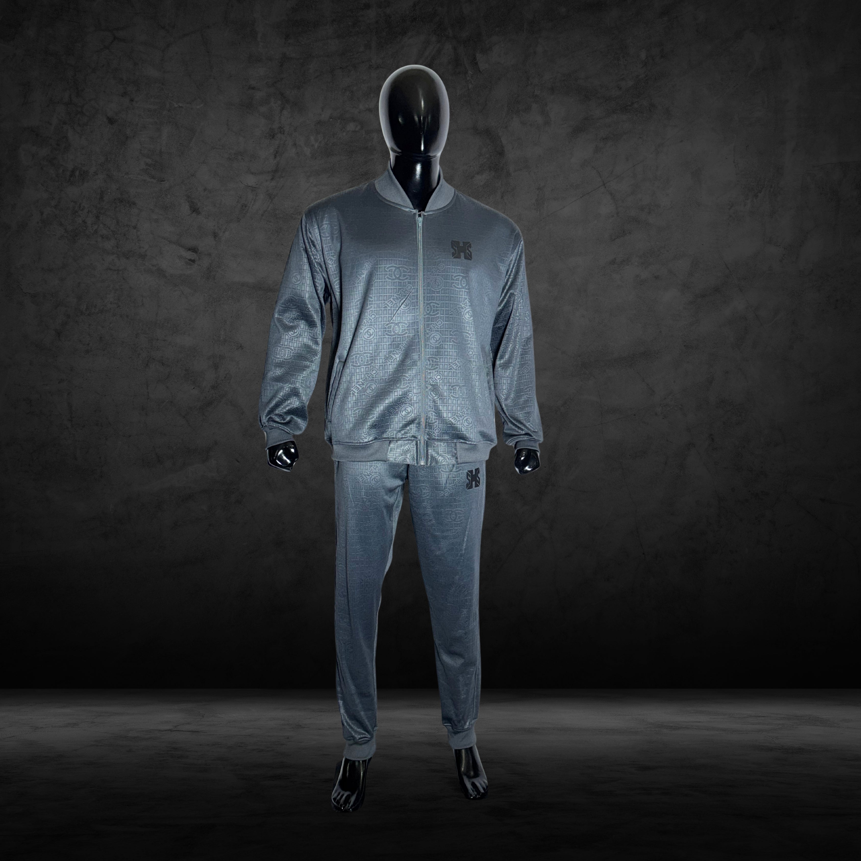 Line Embossing Fleece Jogging Suit