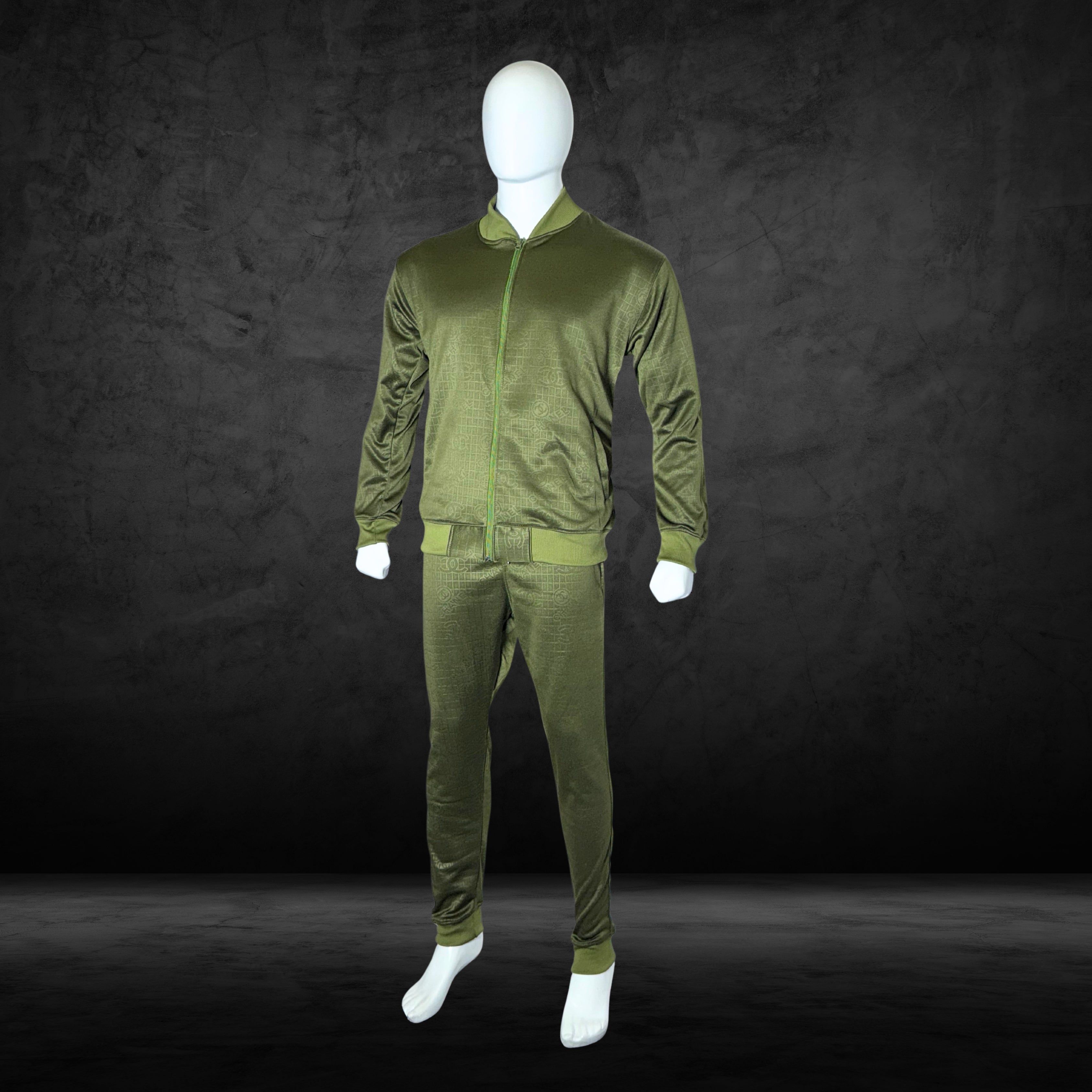 Line Embossing Fleece Jogging Suit