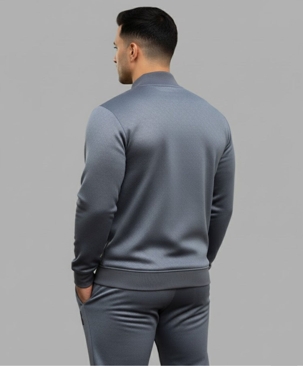 Line Embossing Fleece Jogging Suit