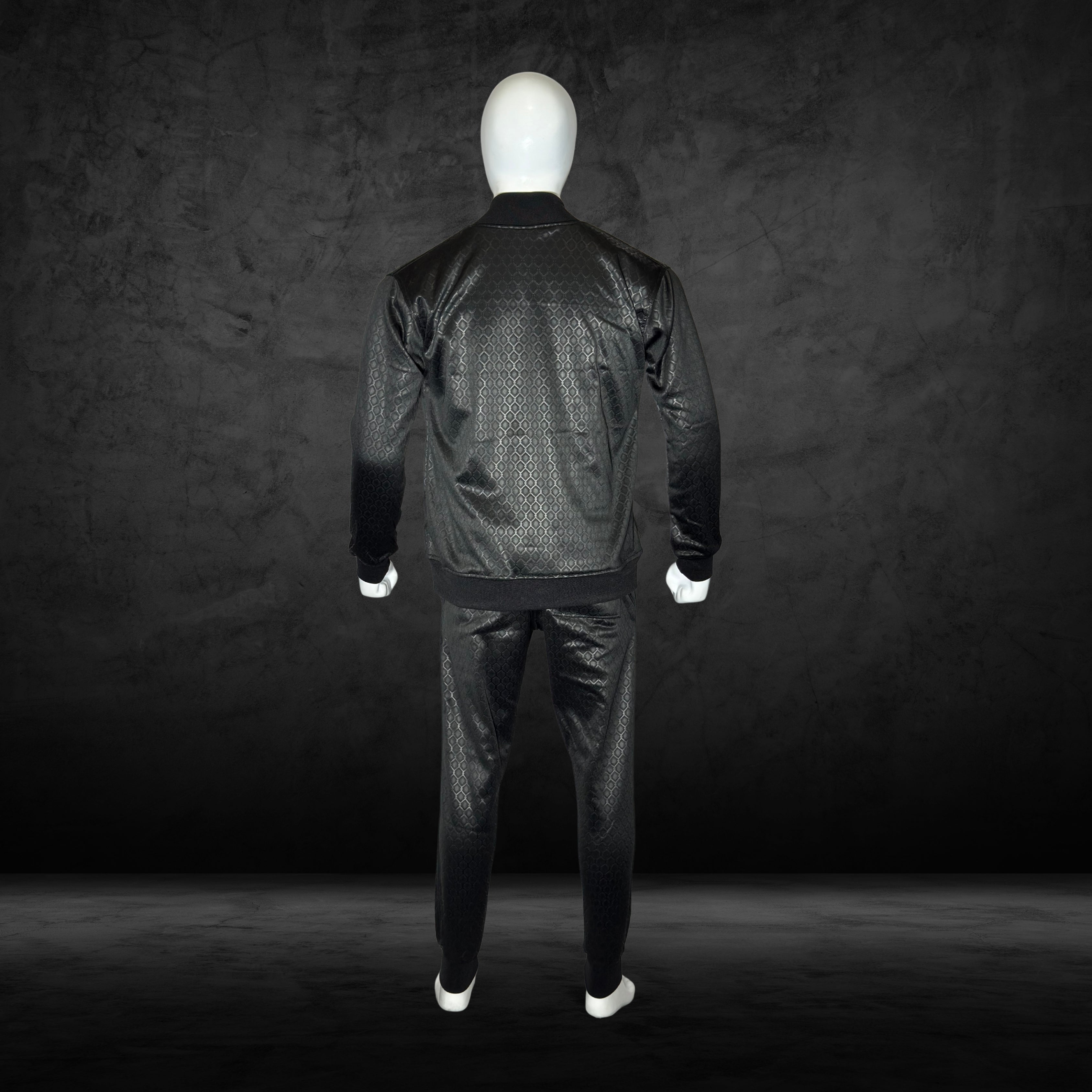 Line Embossing Fleece Jogging Suit