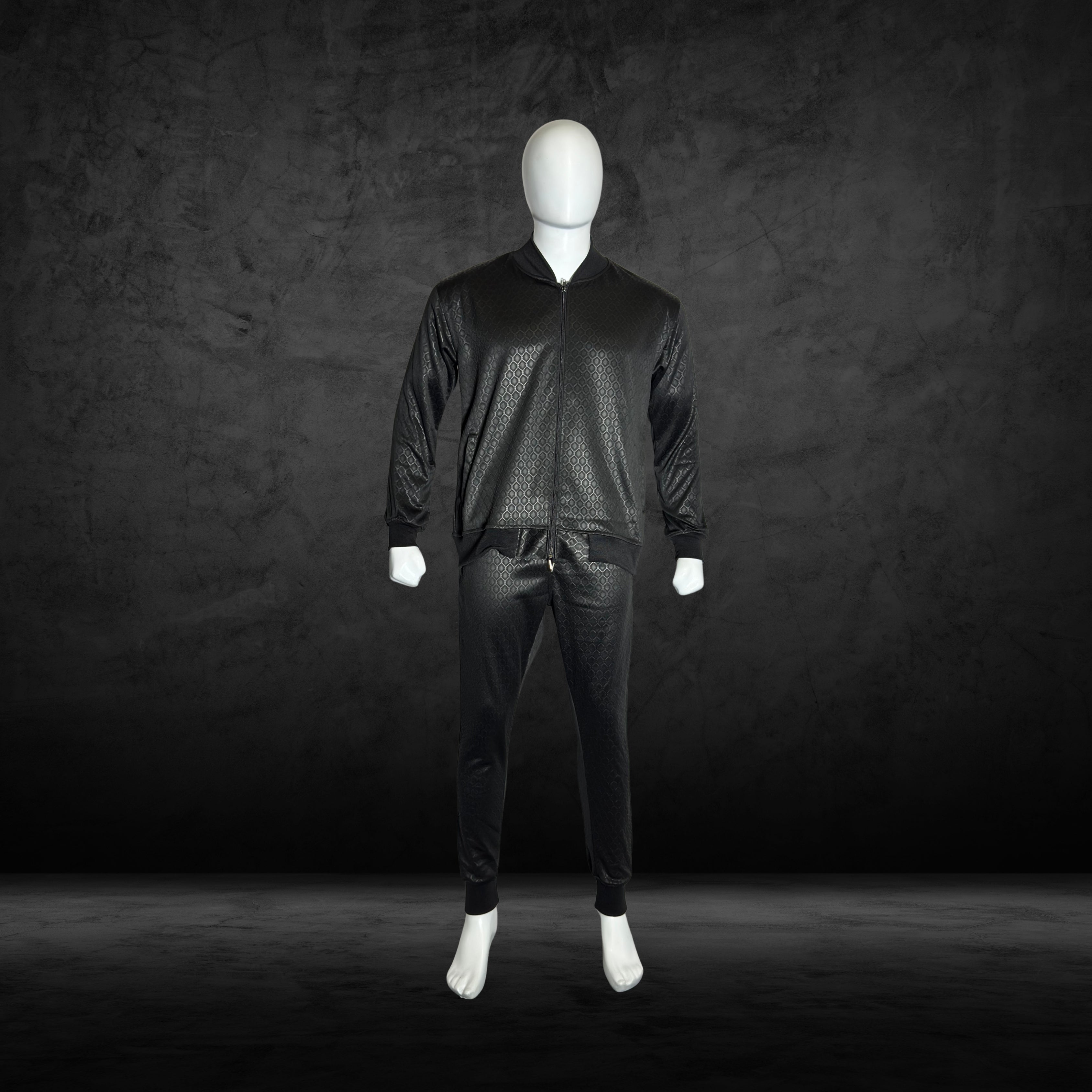 Line Embossing Fleece Jogging Suit